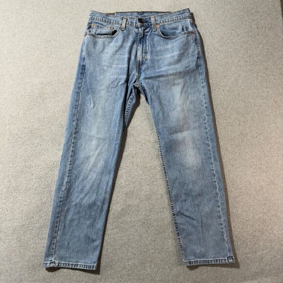 Levis Jeans Mens 505 34x30 Blue Straight American Workwear Solid Mid Rise - Picture 1 of 10